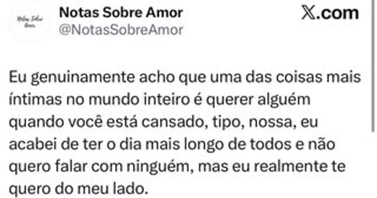 Cansado e querendo alguém: o auge da intimidade?