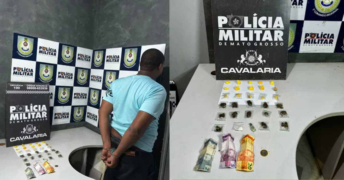 Homem é preso com 30 porções de drogas no bairro Pedregal, em Cuiabá