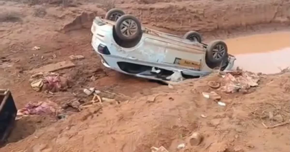Carro capota em zona rural de Campo Novo do Parecis, Mato Grosso